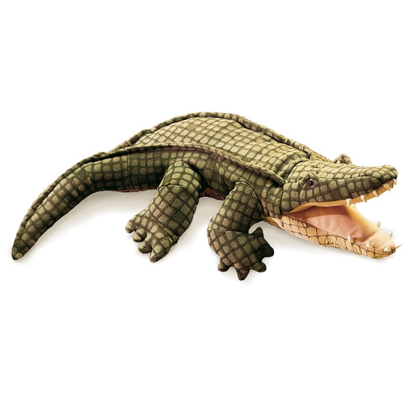Folkmanis MPN 2921 Unisex 3 & Up American Alligator Puppet w/Movable Mouth 