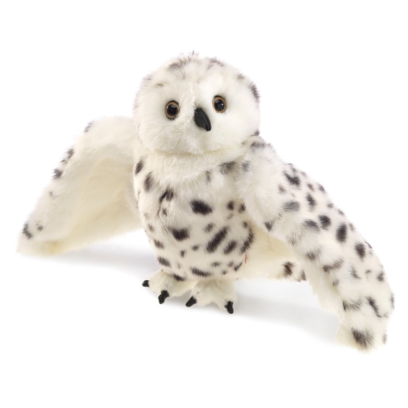 Folkmanis Snowy Owl Hand Puppet Plush Rotating Head 2236 for sale online 