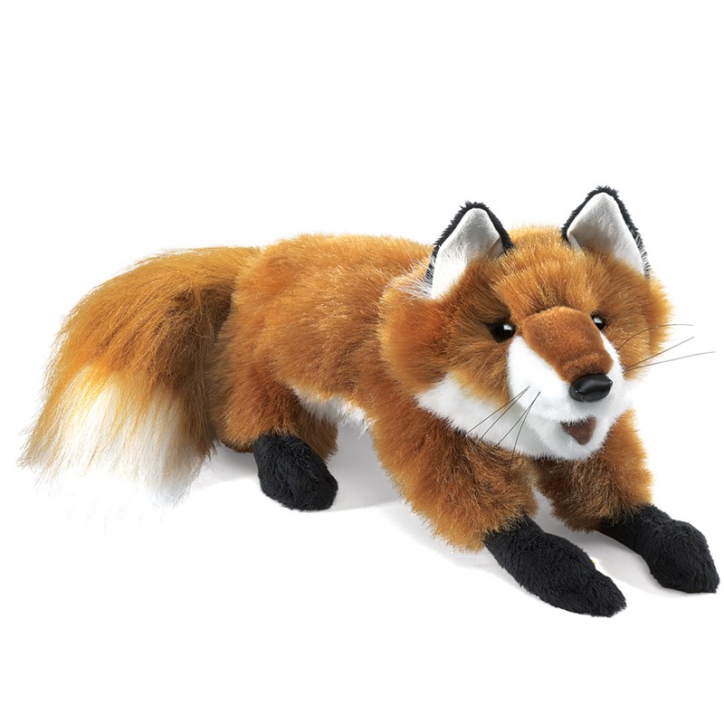 Red Fox hand puppet movable mouth nature faux fur classroom teacher fun 