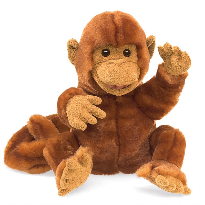 Folktails Folkmanis CHIMPANZEE Full Body Hand Puppet Plush Monkey Chimp Ape 20" 