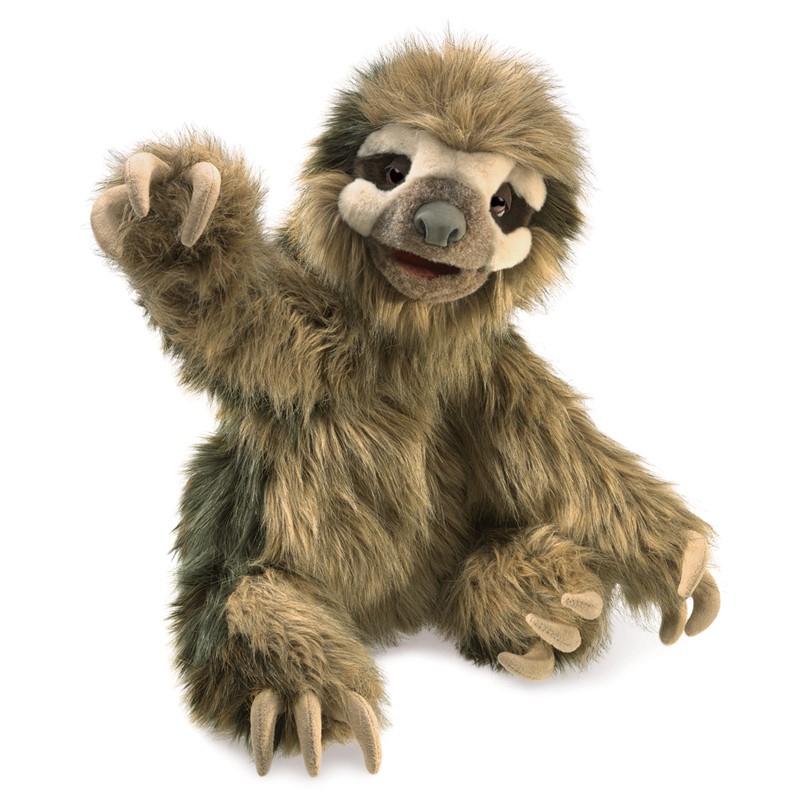 NEW PLUSH SOFT TOY Folkmanis 2927 Baby Sloth Hand Puppet 