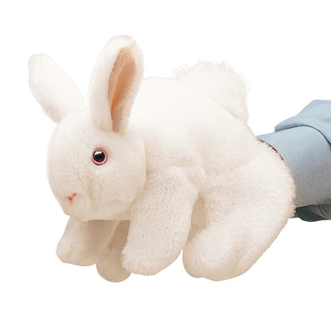 White Lop Bunny Rabbit Finger Puppet Folkmanis MPN 2745 Boys & Girls 3 & Up 