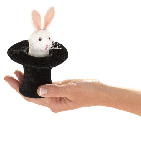 Mini Rabbit in Hat Finger Puppet by Folkmanis 2709 for sale online 
