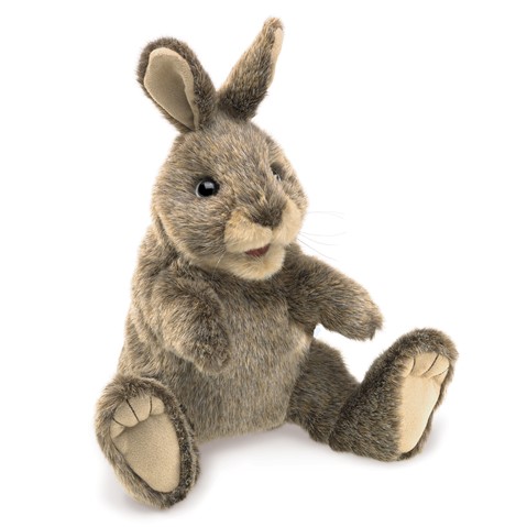 Cottontail Rabbit Hand Puppet Workable Mouth & Front Paws Folkmanis MPN 2891 