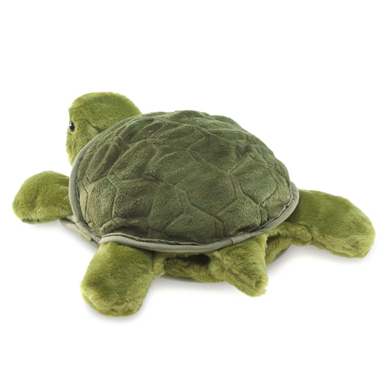 NEW PLUSH SOFT TOY Folkmanis 2968 Little Hands Green Turtle Hand Puppet 