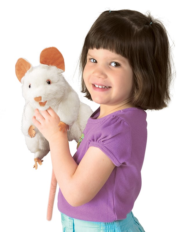 Folkmanis White Mouse 8in Hand Puppet for sale online 
