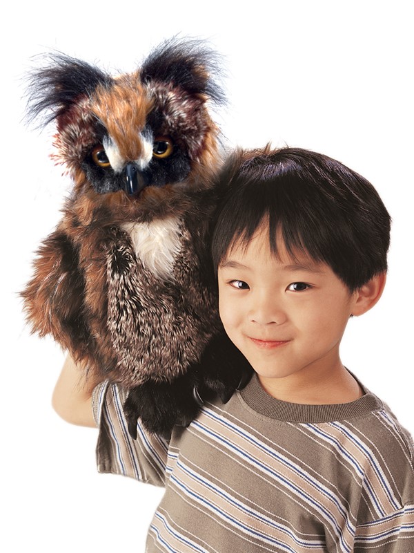 Folkmanis Great Horned Owl Finger Puppet T2752 for sale online 