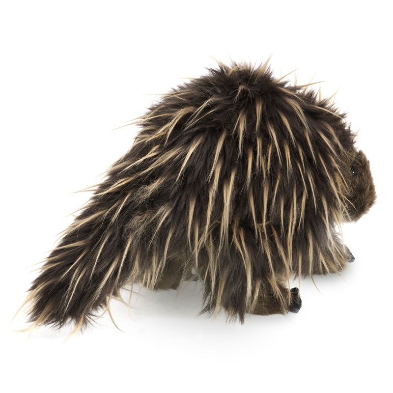 Folkmanis Porcupine Hand Puppet Brown Tan Stuffed Animal 3yrs for sale online 