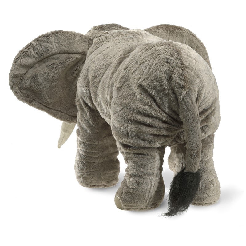 3 & Up Folkmanis MPN 2830 Unisex Elephant Stage Puppet w/Ring to Move Trunk 