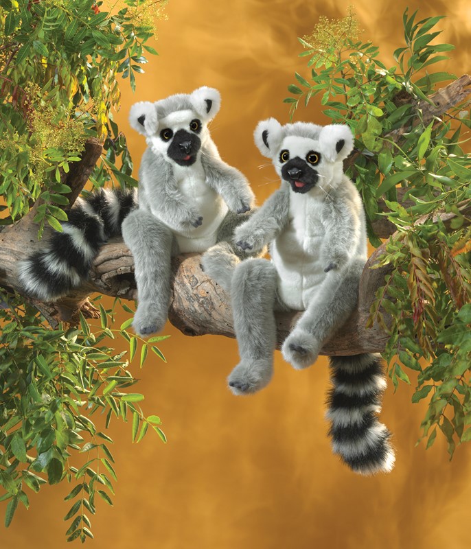 Folkmanis Puppets Play Pretend Fun Animal Puppets Ring-Tailed Lemur 